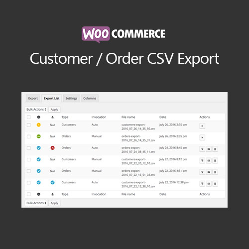WooCommerce Customer / Order / Coupon Export